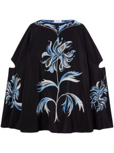 PUCCI robe-caftan en soie à imprimé zébré - Noir