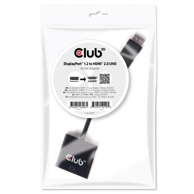 club3D CAC-2070 DisplayPort Adapter [1x DisplayPort stekker - 1x HDMI-bus] Zwart