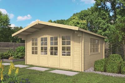 Blokhut Blackpool 440x340 cm + luifel 90 cm