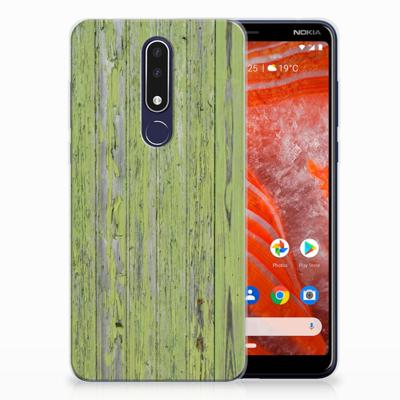 Nokia 3.1 Plus Bumper Hoesje Green Wood Nokia 3.1 Plus Bumper Hoesje Green Wood