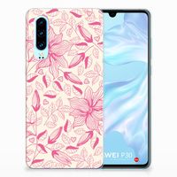 Huawei P30 TPU Case Pink Flowers - thumbnail