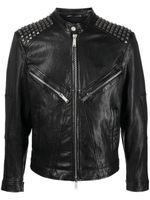 DSQUARED2 veste de moto à détail de clous - Noir