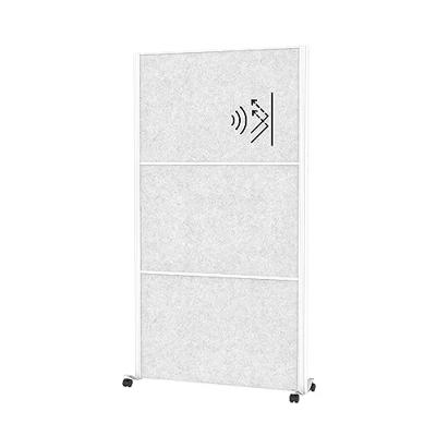 MAUL Maulconnecto Uplight Akoestische scheidingswand, met ledlichtstrip, 180 x 100 cm, ruimteverdeler voor kantoor en bureau, vrijstaande ruimteverdeler met wielen, ideaal als inkijkbescherming en