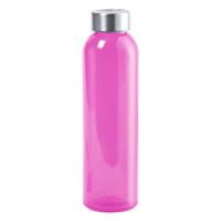 Waterfles/drinkfles AQUAMAN - glas - Roze - met RVS dop - 500 ml - Sportfles - Bidon