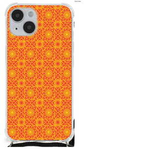 iPhone 14 Plus Doorzichtige Silicone Hoesje Batik Oranje