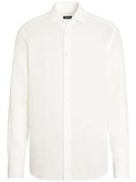 Zegna chemise en lin à manches longues - Blanc