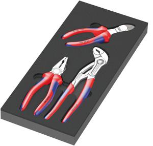 Wera 9780 Schuimrubberen inzetstuk met KNIPEX tangen Set 1, 3-delig tangenset in schuiminzet voor werkplaatswagen