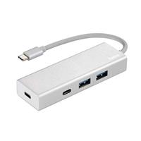 Hama USB 3.1 Type-C Hub, 4-voudig (2x USB-A, 2x USB-C, 5Gbit/s Super-Speed Data Transfer, voor PC/Mac/Laptop/Tablet met USB-C-/Thunderbolt 3-aansluiting, aluminium) externe USB-verdeler, multi-USB-hub