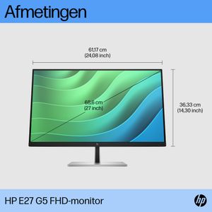 HP E27 G5 68,6 cm (27") 1920 x 1080 Pixels Full HD LED Zwart