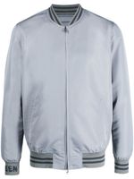 Alexander McQueen veste bomber en soie à logo imprimé - Gris