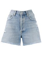 AGOLDE short en jean à effet usé - Bleu - thumbnail