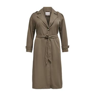ONLY CARMAKOMA trenchcoat CARLINE X-LONG met ceintuur groen ONLY CARMAKOMA trenchcoat CARLINE X-LONG met ceintuur groen