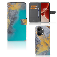 OnePlus Nord 3 Bookcase Marble Blue Gold - thumbnail