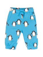 Stella McCartney Kids pantalon en jersey à imprimé penguin - Bleu