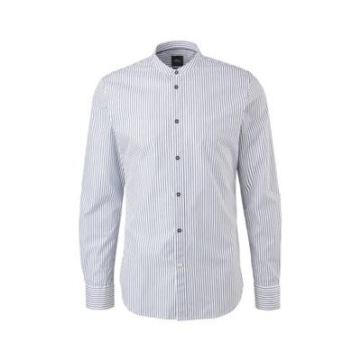 s.Oliver BLACK LABEL gestreept slim fit overhemd blauw