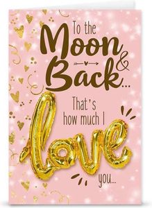 Kaart "Moon & Back" + Love ballon