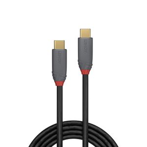 LINDY USB-kabel USB 3.2 Gen2x2 USB-C stekker, USB-C stekker 0.50 m Zwart, Grijs 36900