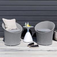 Nohr Loungeset Felica Met 2 loungestoelen en tafel - Grijs/Wit