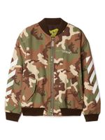 Off-White Kids veste bomber à imprimé camouflage - Vert