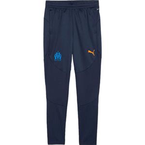 PUMA Olympique Marseille Trainingsbroek 2024-2025 Kids Donkerblauw Blauw Oranje