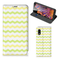 Samsung Xcover Pro Hoesje met Magneet Waves Yellow - thumbnail