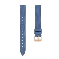 By Qubix - Leren denim bandje - Donkerblauw - Compatible met Garmin Lily 2 - Compatible Garmin bandje