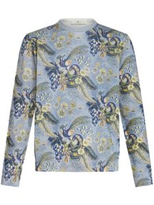 ETRO pull à motif Pegaso en jacquard - Bleu