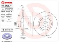 Remschijf BREMBO, Remschijftype: Binnen geventileerd, u.a. für Ford, Volvo