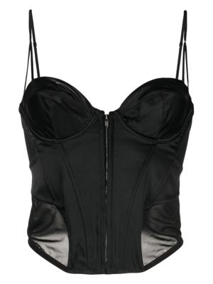 Kiki de Montparnasse haut corset La Madame en soie - Noir Kiki de Montparnasse haut corset La Madame en soie - Noir