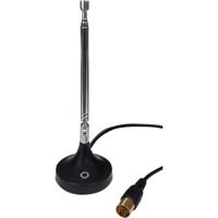 Oehlbach Radio Rod FM DAB+ staafantenne voor DAB+ FM FM stereoradio-ontvangst (75 ohm, telescopische antenne, magnetische basis, coax F-secker-adapter) zwart 17207