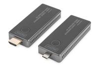 DIGITUS DS-55324 Draadloze Video Extender - UHD 4K/30 Hz - 30 m bereik - Set: Zender & Ontvanger - USB-C naar HDMI - Plug & Play - HDMI 2.0 & DP 1.2 & HDCP 2.2/1.3