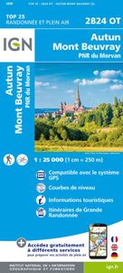 Wandelkaart - Topografische kaart 2824OT Autun - Mont Beuvray | IGN -