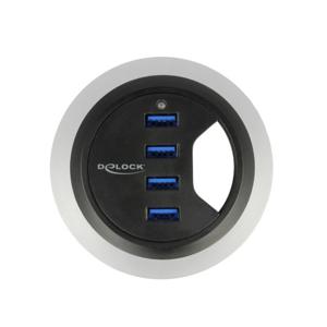 Delock 62868 USB 3.2 Gen 1-hub 4 poorten Zwart