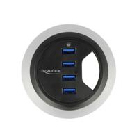 Delock 62868 USB 3.2 Gen 1-hub 4 poorten Zwart - thumbnail