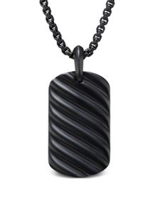 David Yurman pendentif en titane à design sculpté - Noir