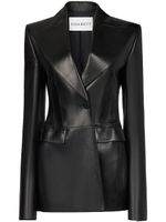 Nina Ricci blazer en cuir à revers pointus - Noir