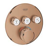 Inbouwkraan Grohe Grohtherm Smart Control Thermostaatkraan met 3-weg Omstelling Warm Sunset Geborsteld