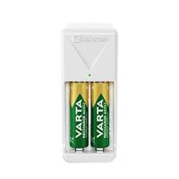 VARTA Mini Charger for 2 AA, AAA NiMH rechargeable batteries (incl. 2x AA 2100 mAh akku), EU-plugg