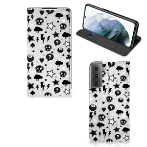 Mobiel BookCase Samsung Galaxy S21 FE Silver Punk