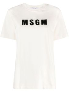 MSGM t-shirt en coton à logo imprimé - Tons neutres