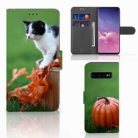 Samsung Galaxy S10 Telefoonhoesje met Pasjes Kitten - thumbnail