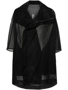 Rick Owens veste transparente en coton biologique - Noir