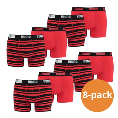 Puma Boxershorts 8-pack Stripe Red-M