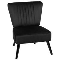 Beliani - VAASA - Fauteuil - Zwart - Fluweel - thumbnail