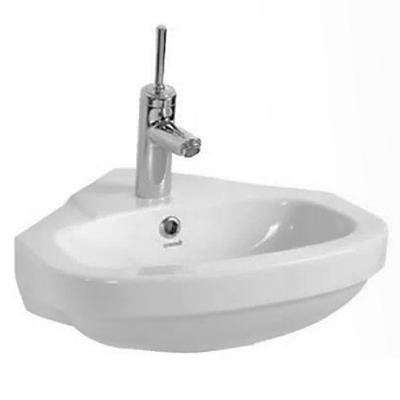 Fontein Creavit VT145 Kwartrond 46x46x16,5cm Keramiek Glans Wit met Overloop