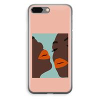 Orange lips: iPhone 8 Plus Transparant Hoesje - thumbnail