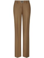 Dolce & Gabbana pantalon droit à plaque logo - Marron