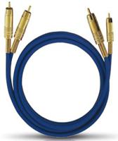 Oehlbach NF 1 Master Cinch Audio Aansluitkabel [2x Cinch-stekker - 2x Cinch-stekker] 1.00 m Blauw Vergulde steekcontacten