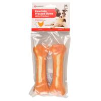 Hondensnack Rawhide met Kip - 15 cm 220 gr - 2 stuks x 15 cm Flamingo Naturel