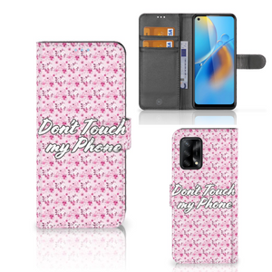 OPPO A74 4G Portemonnee Hoesje Flowers Pink DTMP